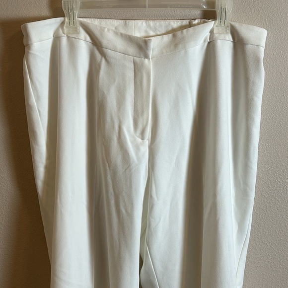 Joanna Hope White Wide Leg Trouser Pants Flowy High Rise - Picture 6 of 12